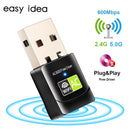 Wireless USB Wifi Adapter AC 600Mbps Wi-fi Adapter 2.4G 5G Network Card Antenna Wi fi Receiver Lan USB Ethernet PC Wifi Dongle