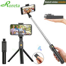 Roreta 3 in 1 Wireless Bluetooth Selfie Stick Foldable Mini Tripod Expandable Monopod with Remote Control for iPhone IOS Android