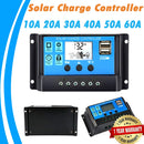 Solar Charger Controller 60A 50A 40A 30A 20A 10A 12V 24V Battery Charger LCD Dual USB Solar Panel Regulator for Max 50V PV Input