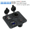 12V Multifunctional 4 in 1 Car Cigarette Lighter Socket Dual USB Port Charger Voltmeter Panel