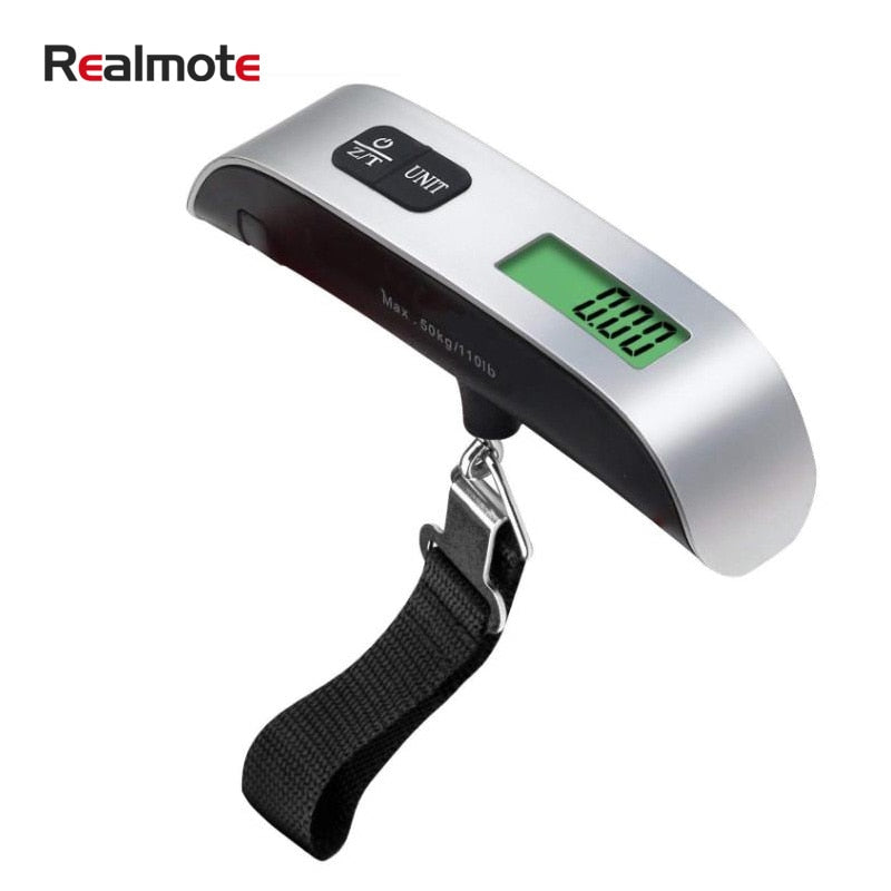 Realmote Luggage Scale 110lb/50kg Electronic Digital Portable Suitcase Travel Weighs Baggage Bag Hanging Balance Weight LCD