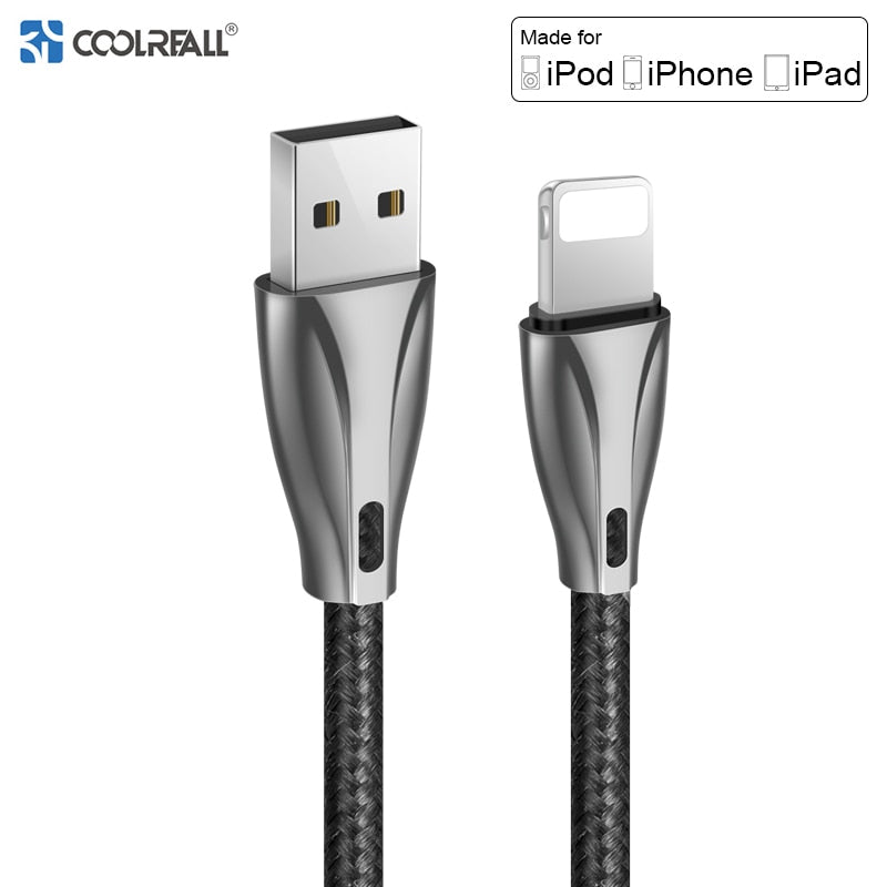 Coolreall USB Cable For iPhone Cable X XS XR Max 8 7 6S 6 Plus SE 5S 5 ipad Fast Charging For iPhone Charger Mobile Phone Cables